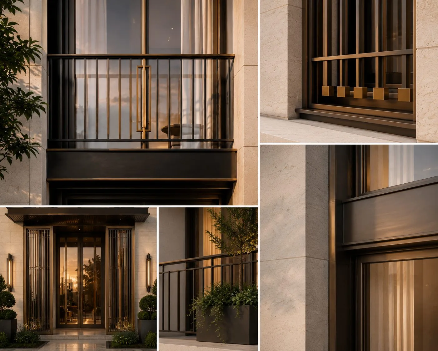 Bronze and iron architectural detailing
